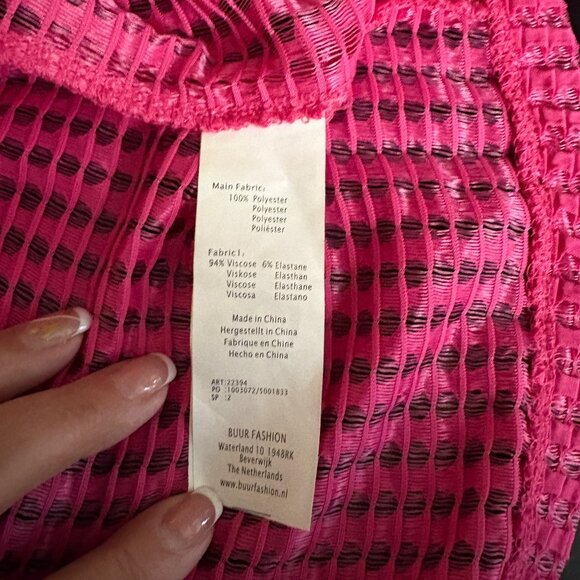 Yest Open Front Cardigan Sheer Design Womens Sz 6 Hot Pink Lightweight Layering - Picture 7 of 11